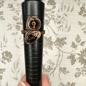 Handmade copper wire wrap ring size 13 beads